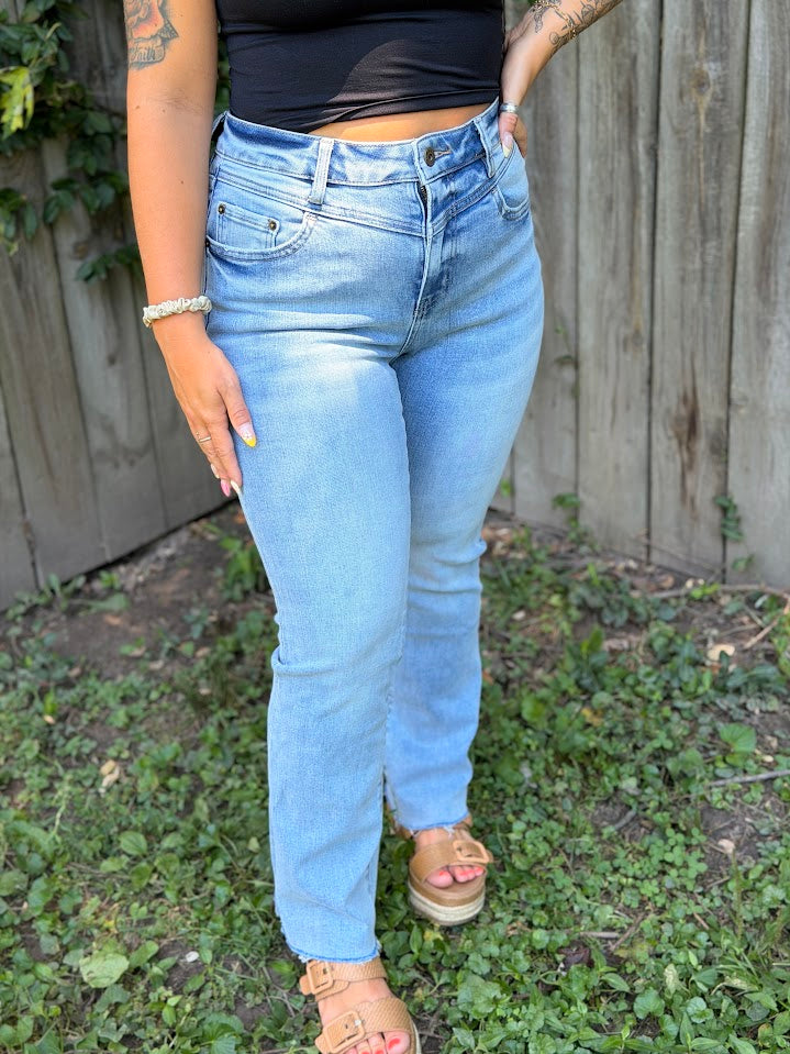 High Rise Front Yoke Bootcut Jeans