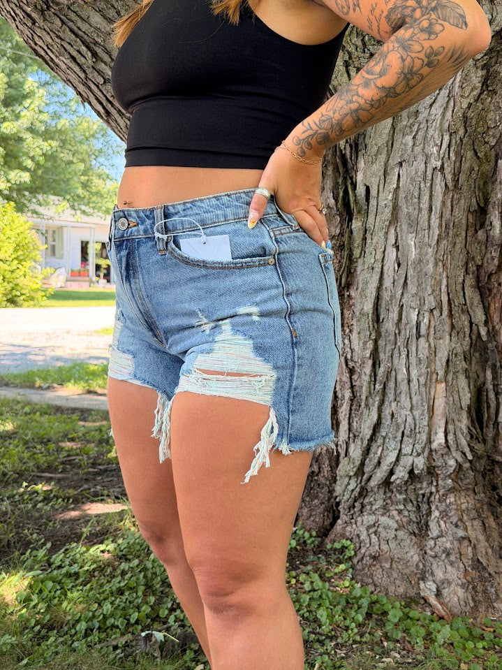 Distressed Jean Shorts