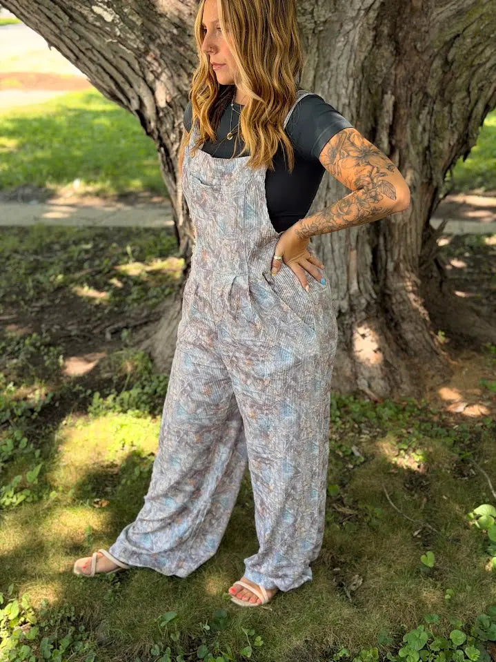 Camo Wide Leg Overalls