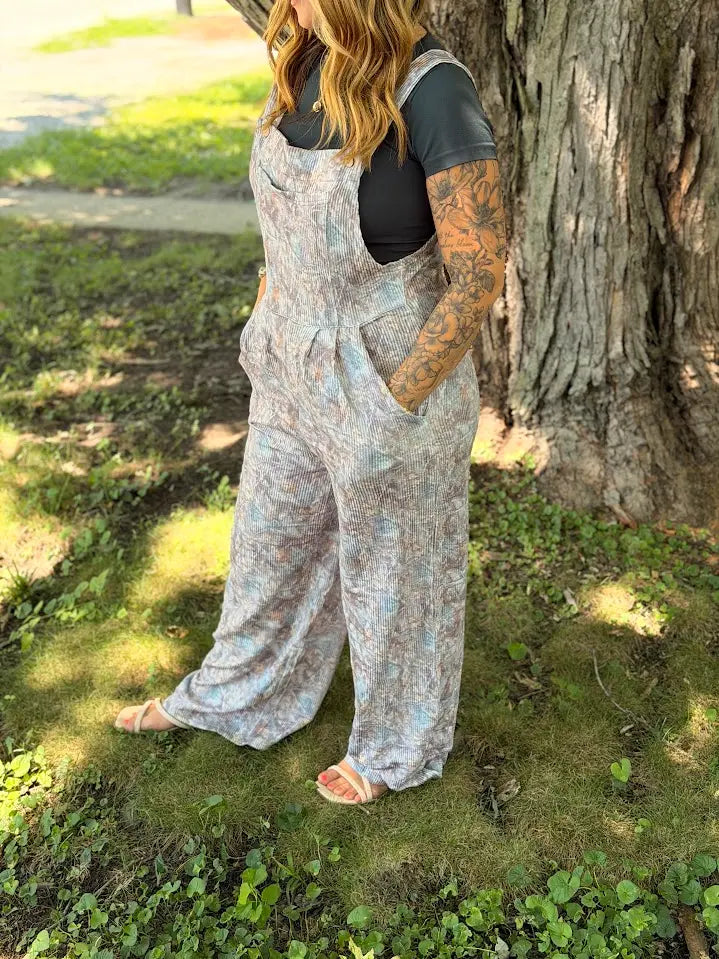 Camo Wide Leg Overalls