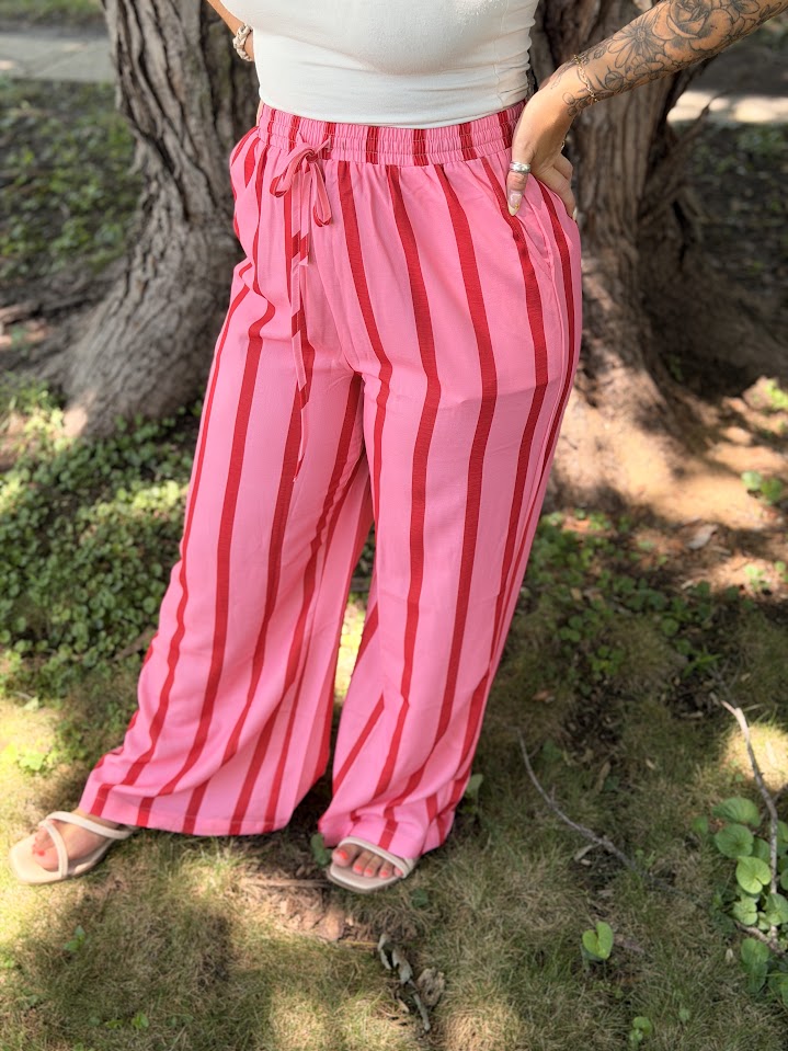 Pink Draw String Pants