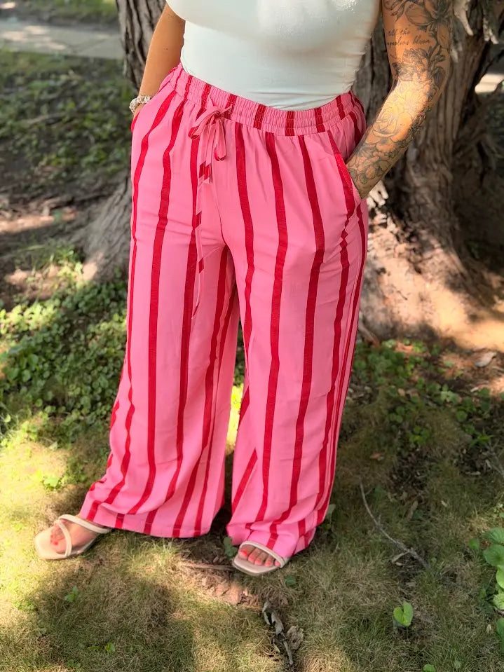 Pink Draw String Pants