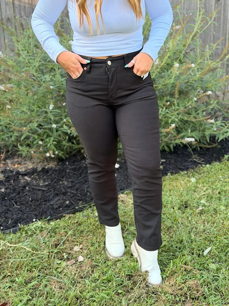 High Rise Ankle Slim Jeans