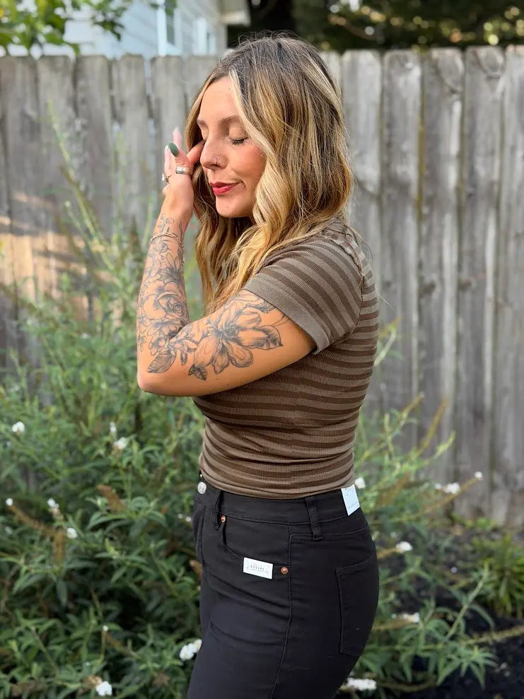 Striped Scoop Neck Top